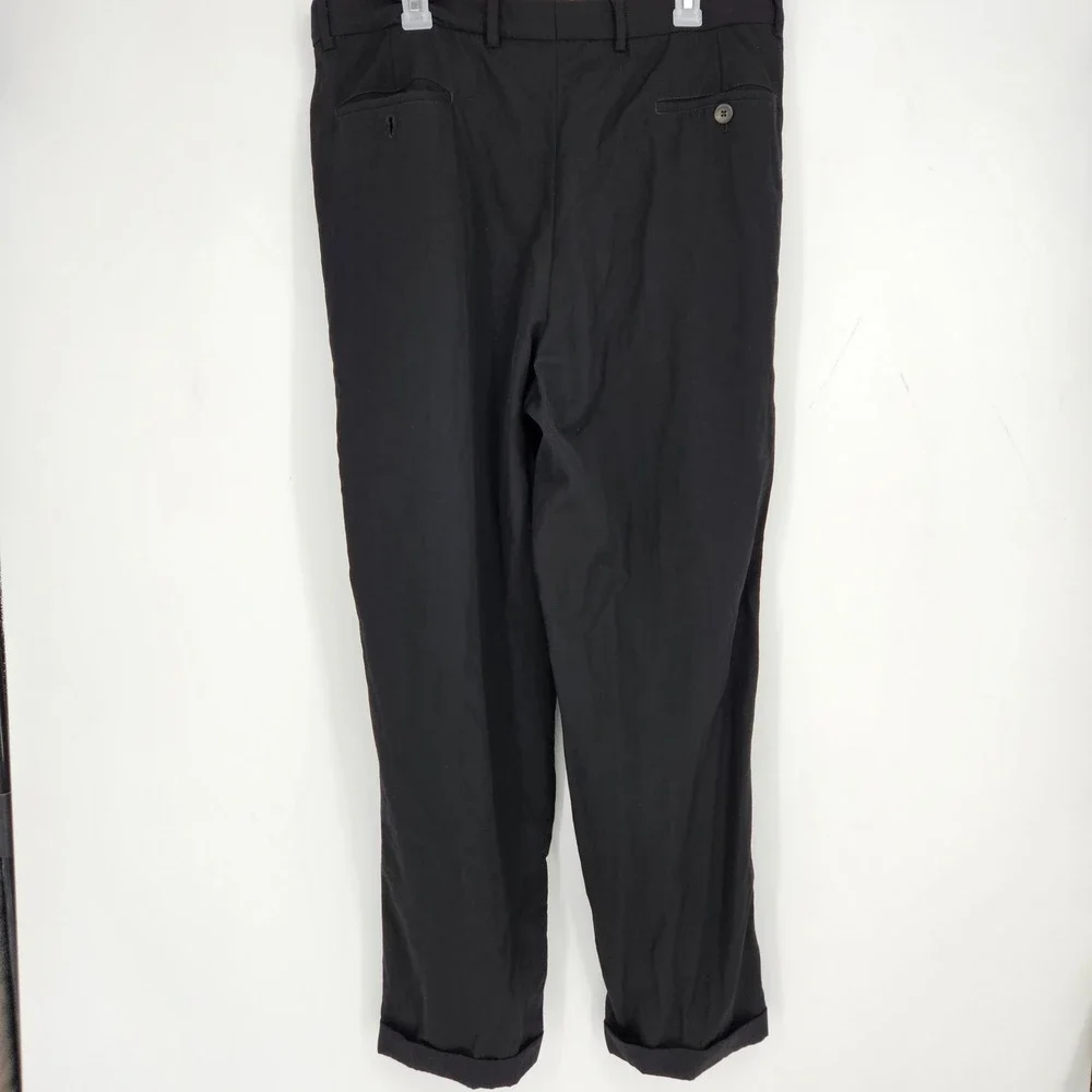 Ermenegildo Zegna Pants Mens Italy Size 56 38x29 Black Trousers Wool Blend